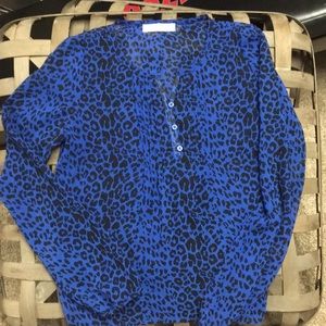 PS AEROPOSTALE blue/black cheetah print shirt